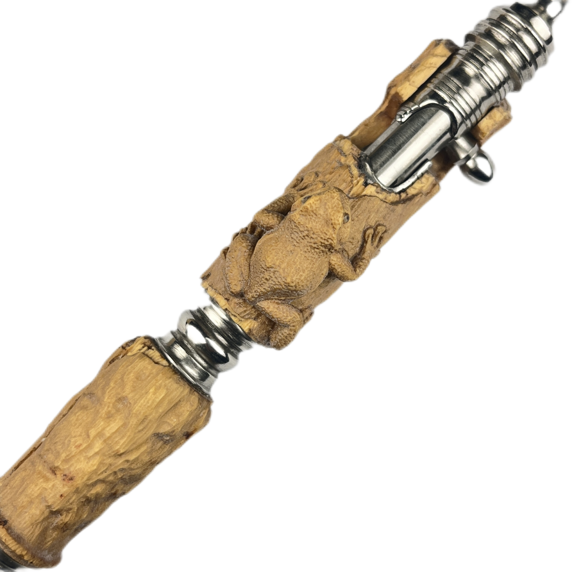 Japan Hidetoshi Nakayama Custom Stainless Steel Bolt Pen Root Carving