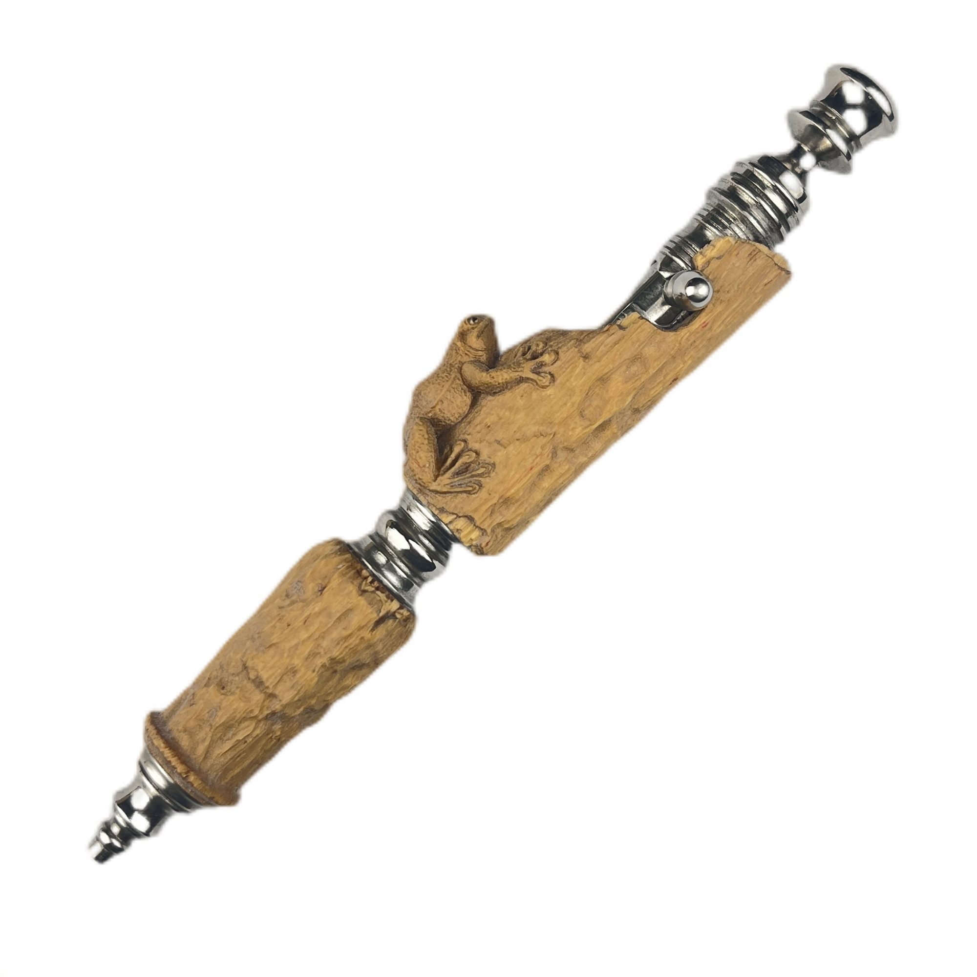 Japan Hidetoshi Nakayama Custom Stainless Steel Bolt Pen Root Carving