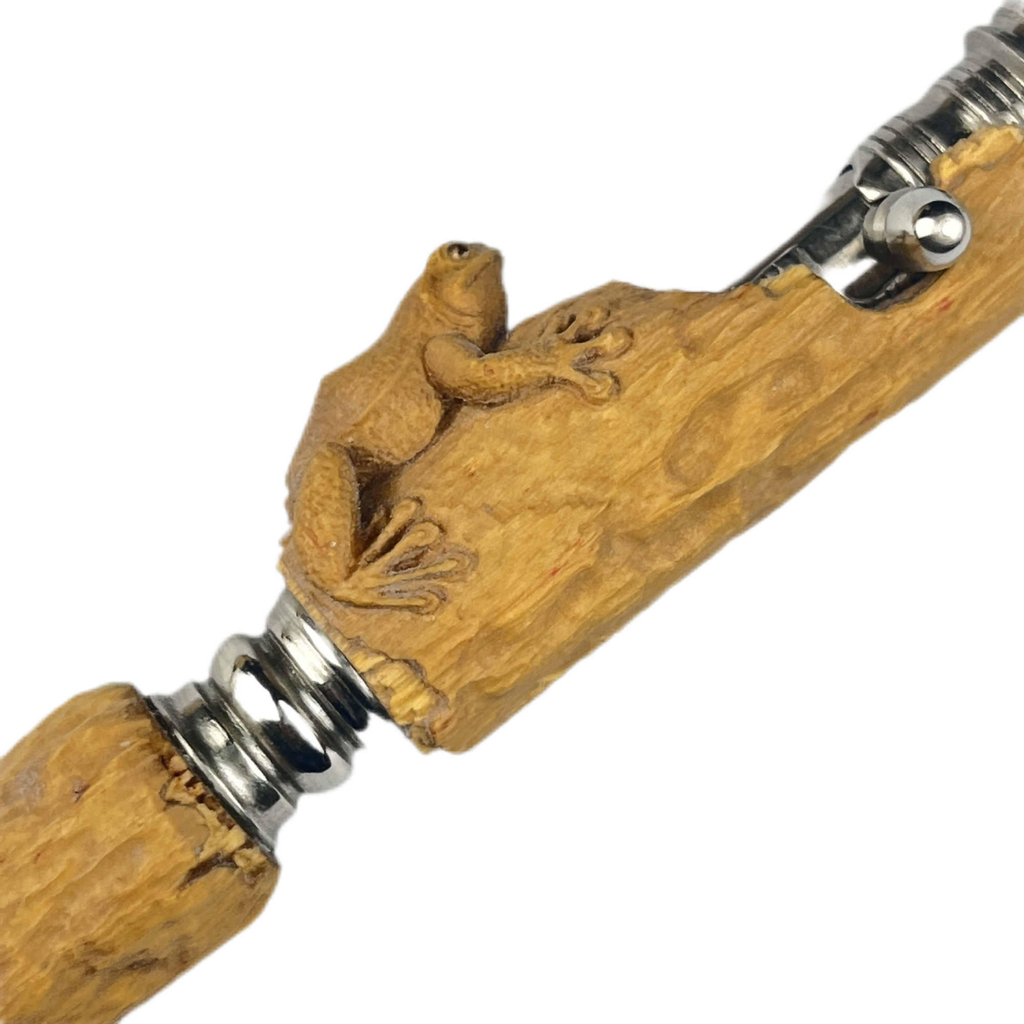 Japan Hidetoshi Nakayama Custom Stainless Steel Bolt Pen Root Carving