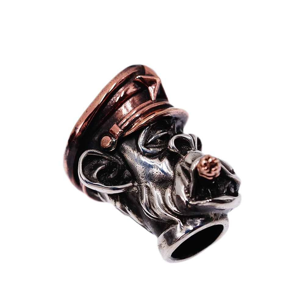 Raven Studio Funny monkey EDC knife beads Handmade Copper silver Lanyard Beads
