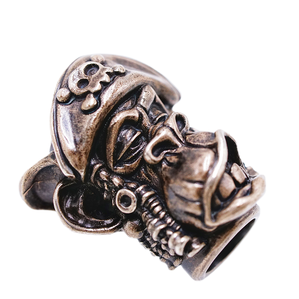 Raven Studio Pirate Monkey EDC Knife Beads Handmade Lanyard Beads Silver Stonewash