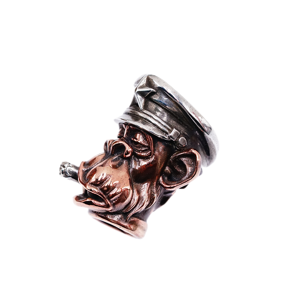 Raven Studio Funny monkey EDC knife beads Handmade Silver Copper  Lanyard Beads