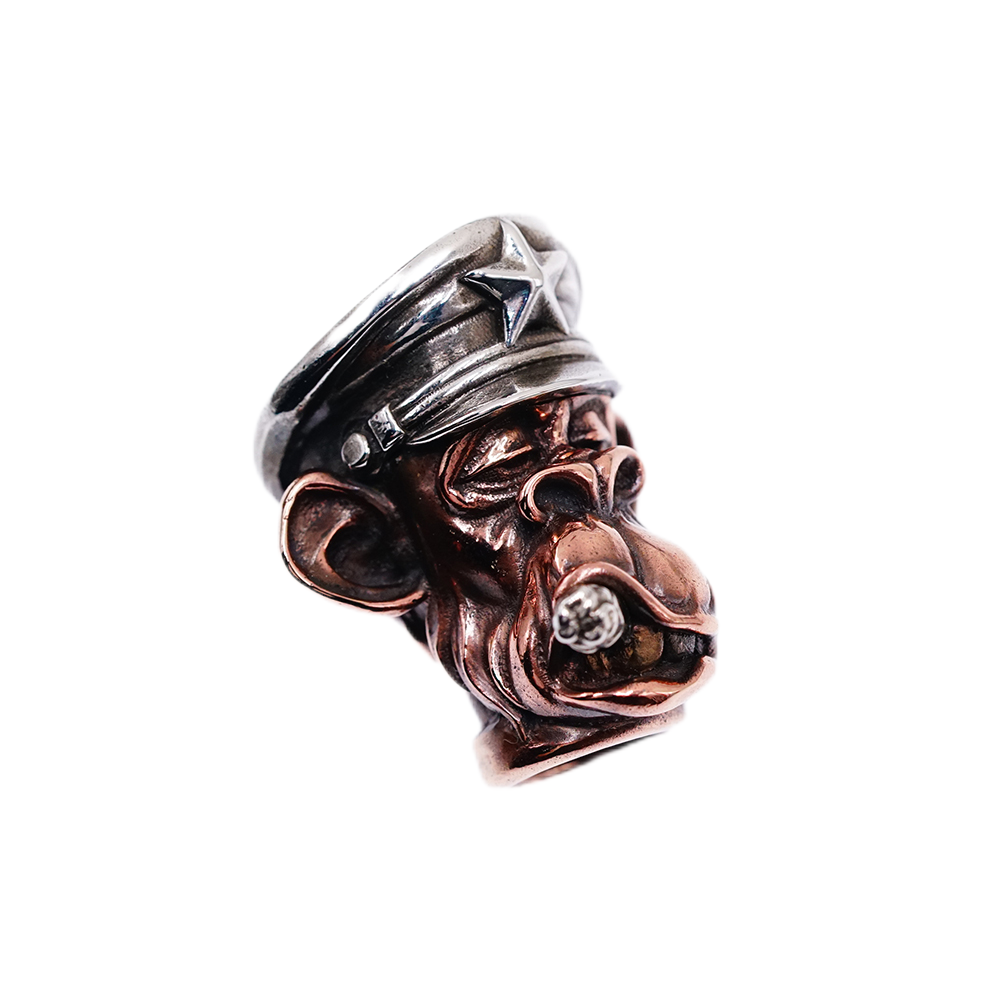 Raven Studio Funny monkey EDC knife beads Handmade Silver Copper  Lanyard Beads