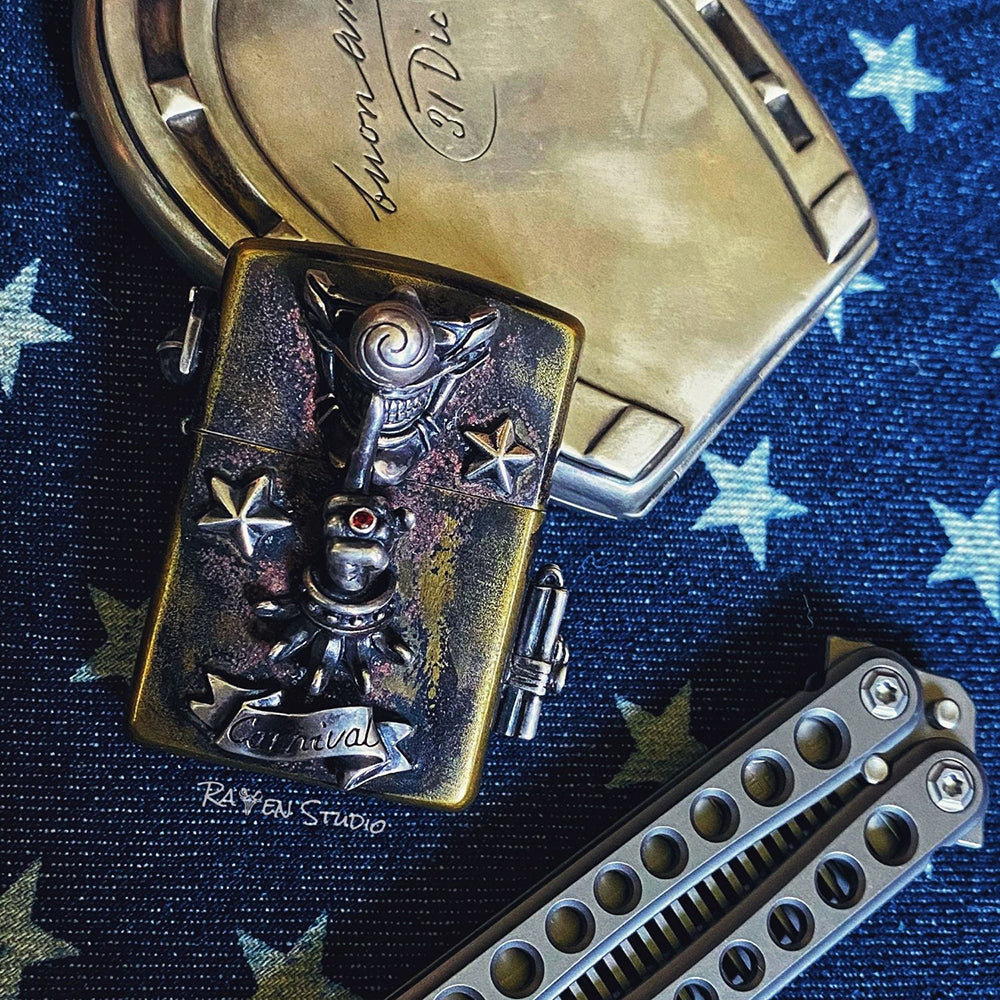 Raven Studio Custom Kerosene lighterpo Clown Handmake Lighter