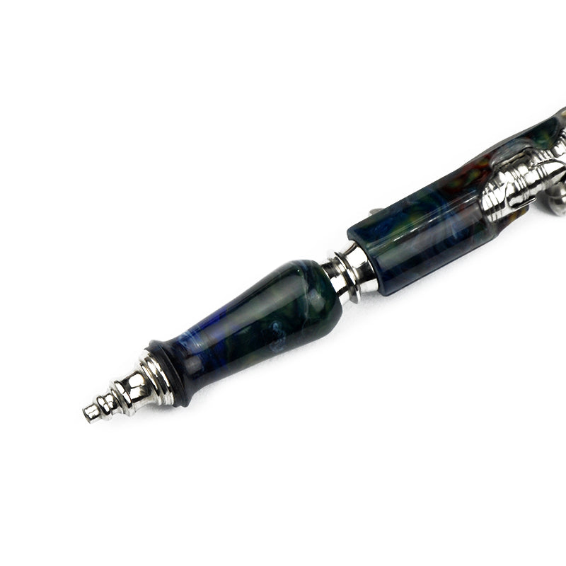 Hidetoshi Nakayama Stainless Steel Green Resin Bolt pen