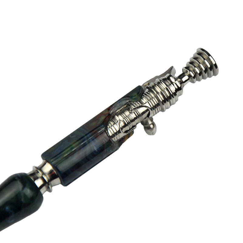 Hidetoshi Nakayama Stainless Steel Green Resin Bolt pen