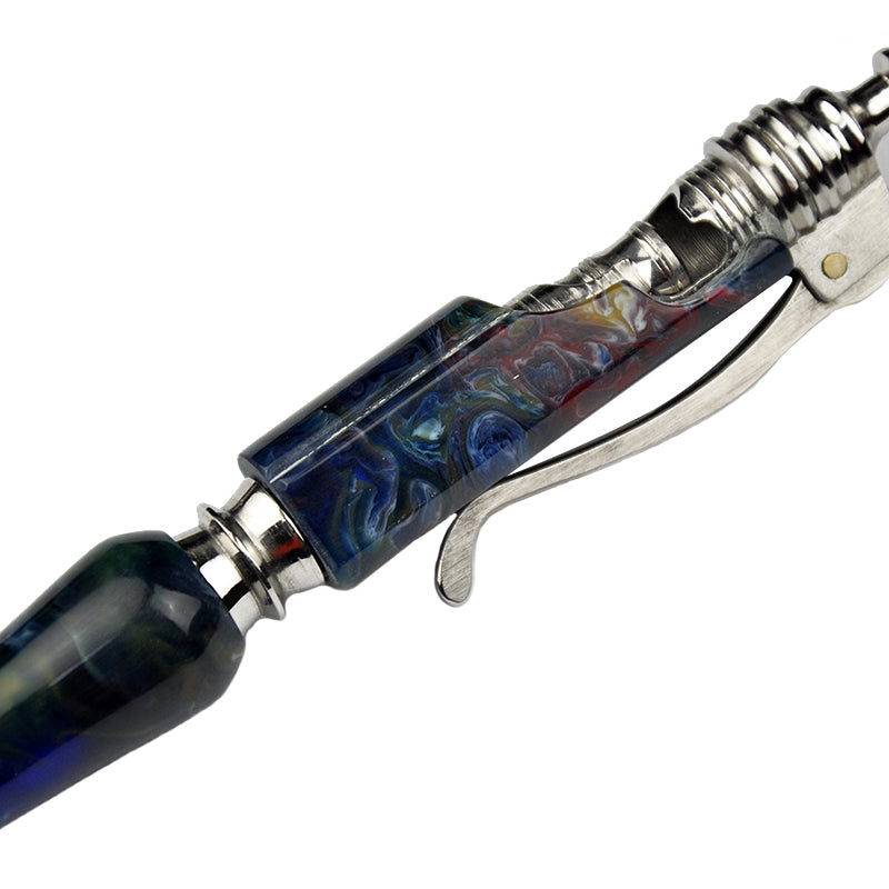 Hidetoshi Nakayama Stainless Steel Green Resin Bolt pen