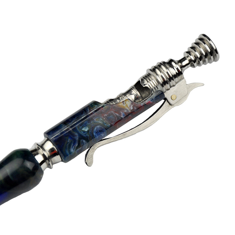 Hidetoshi Nakayama Stainless Steel Green Resin Bolt pen