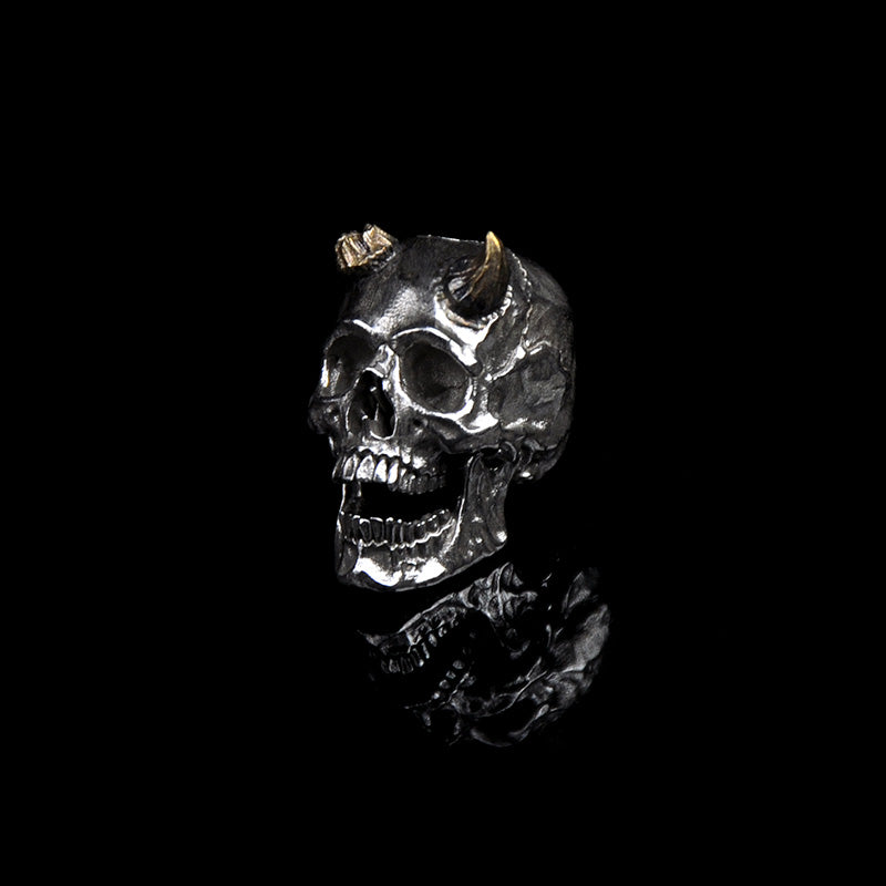 SnakeSword Skull knife beads 925 Silver Brass horn lanyard beads Including the lower jaw