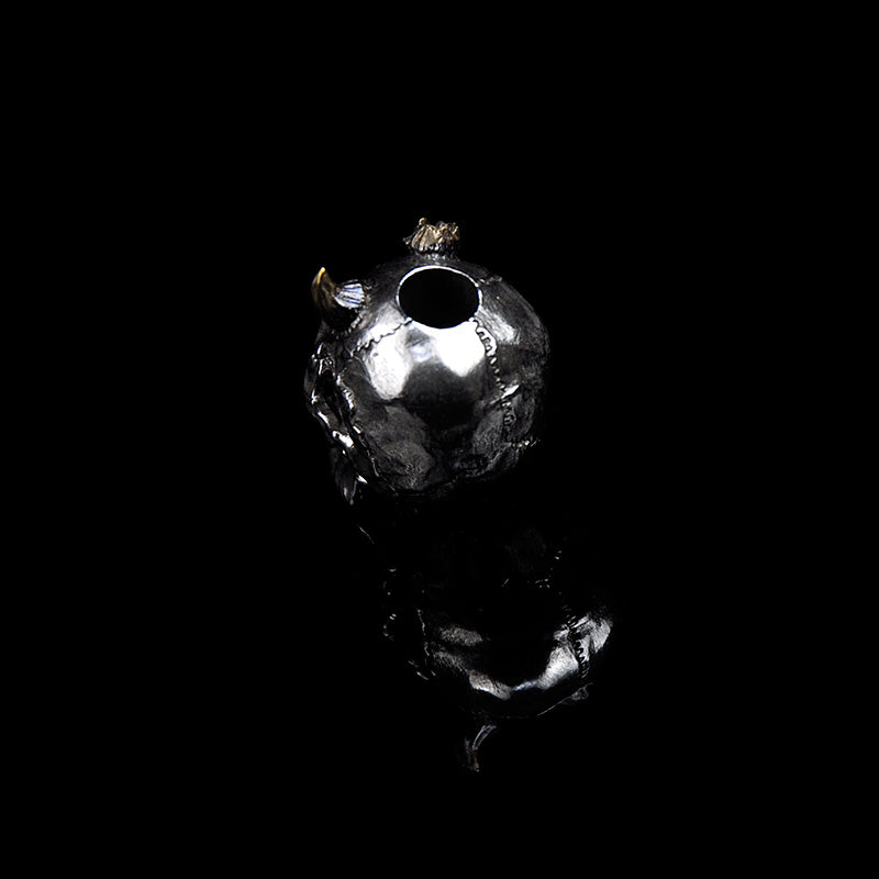 SnakeSword Skull knife beads 925 Silver Brass horn lanyard beads Including the lower jaw