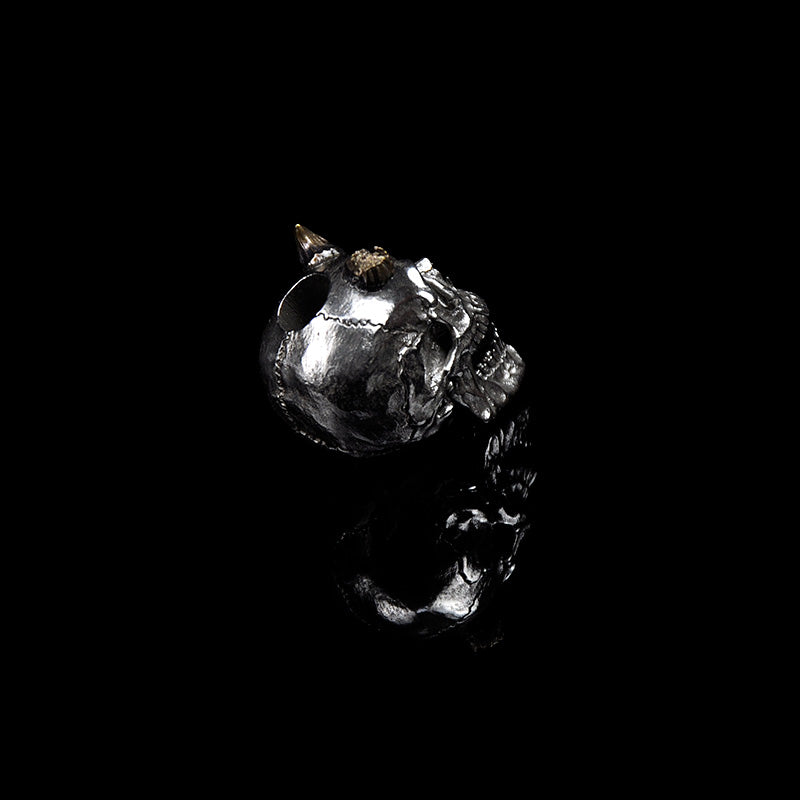 SnakeSword Skull knife beads 925 Silver Brass horn lanyard beads Including the lower jaw