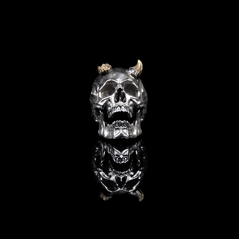 SnakeSword Skull knife beads 925 Silver Brass horn lanyard beads Including the lower jaw