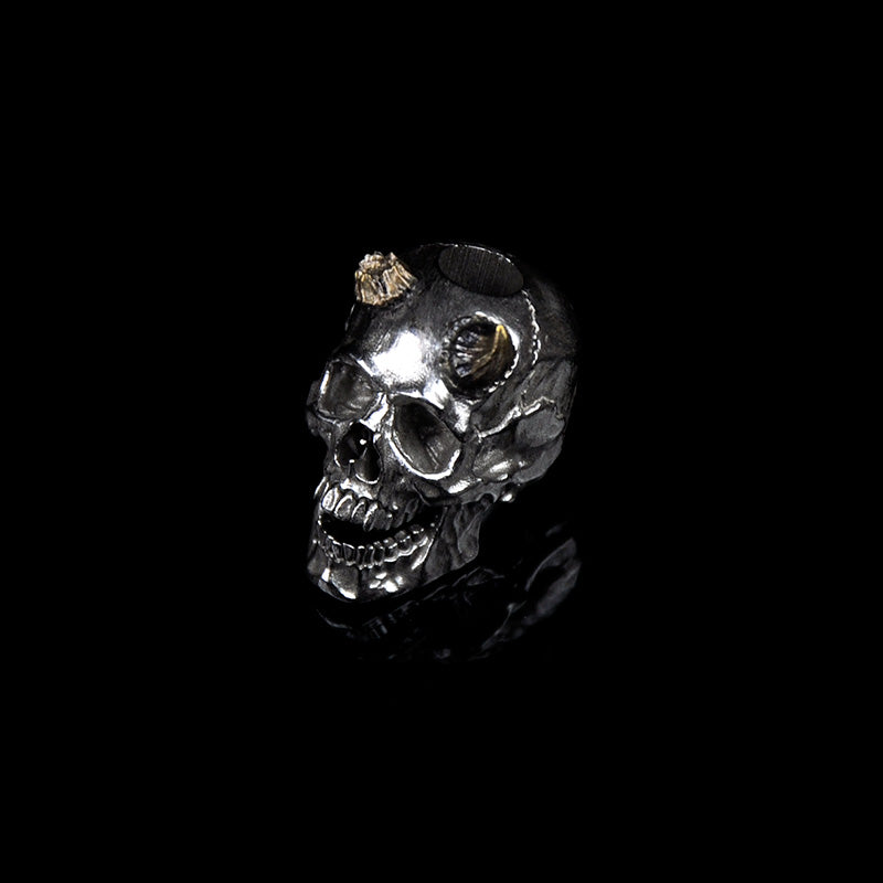 SnakeSword Skull knife beads 925 Silver Brass horn lanyard beads Including the lower jaw