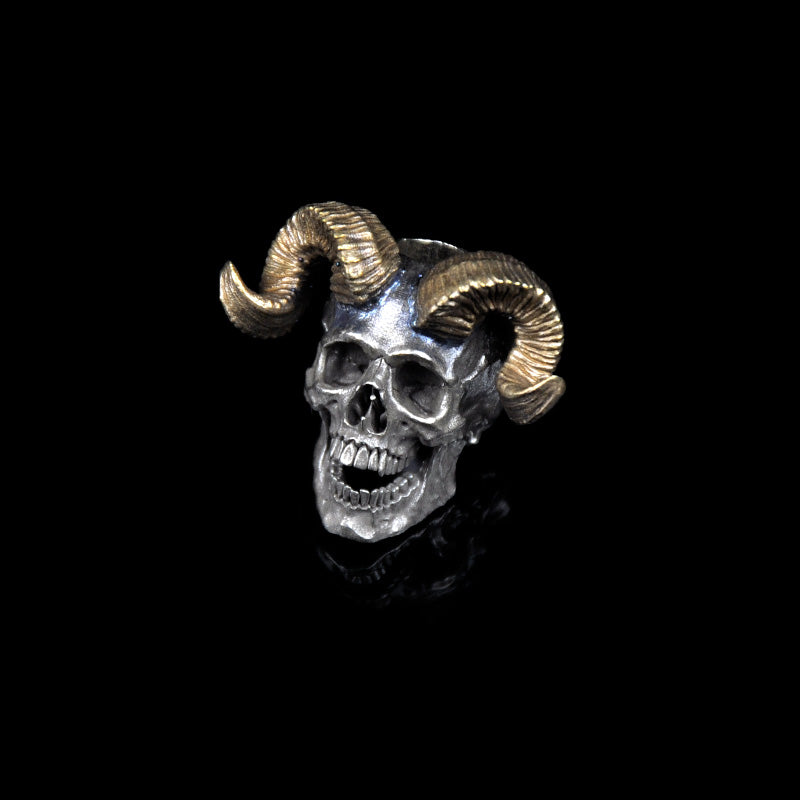 SnakeSword Skull knife beads 925 Silver Brass horn lanyard beads Including the lower jaw
