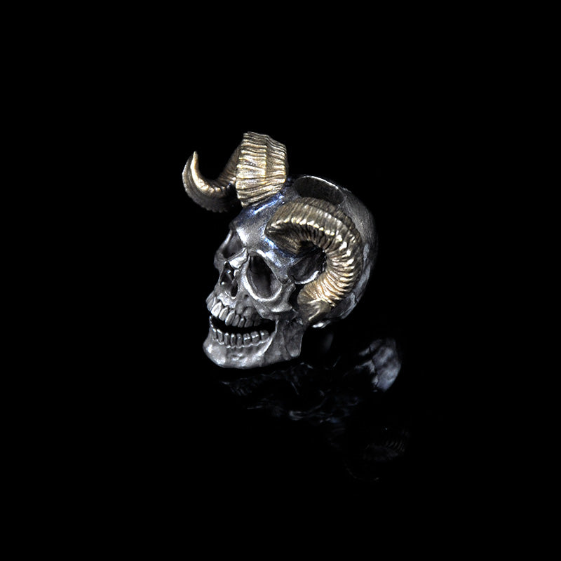 SnakeSword Skull knife beads 925 Silver Brass horn lanyard beads Including the lower jaw