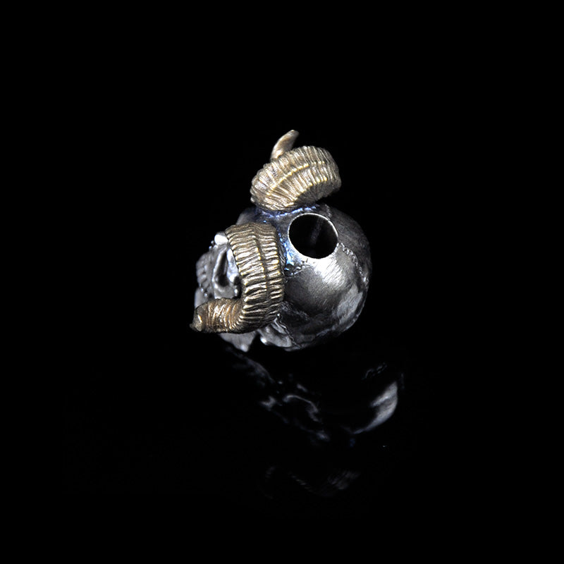 SnakeSword Skull knife beads 925 Silver Brass horn lanyard beads Including the lower jaw