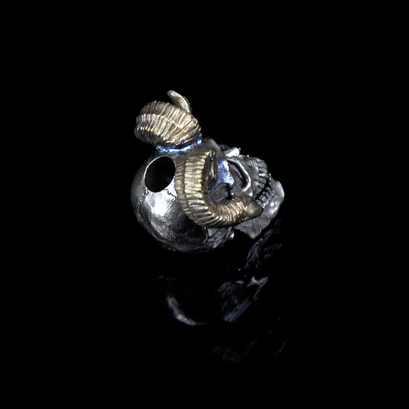 SnakeSword Skull knife beads 925 Silver Brass horn lanyard beads Including the lower jaw