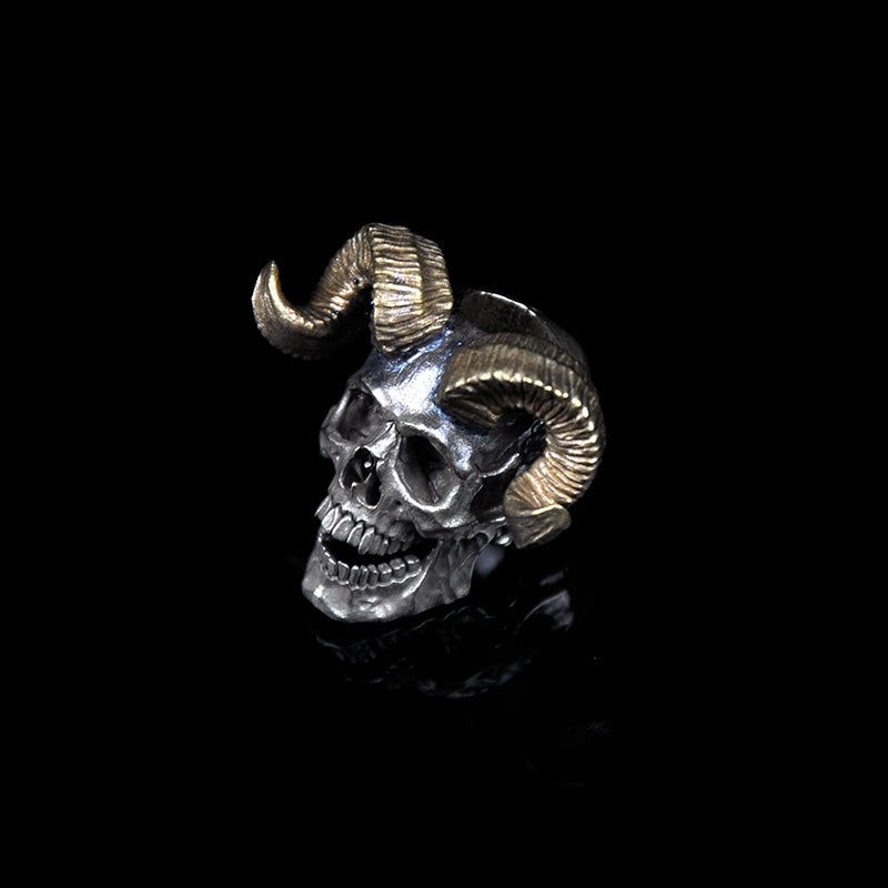 SnakeSword Skull knife beads 925 Silver Brass horn lanyard beads Including the lower jaw
