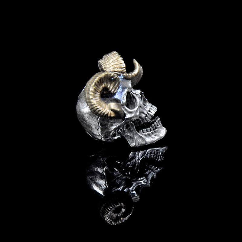 SnakeSword Skull knife beads 925 Silver Brass horn lanyard beads Including the lower jaw