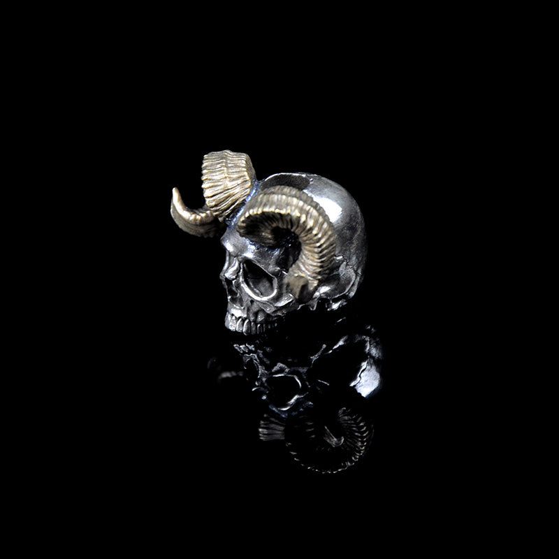 SnakeSword Skull knife beads 925 Silver Brass horn lanyard beads