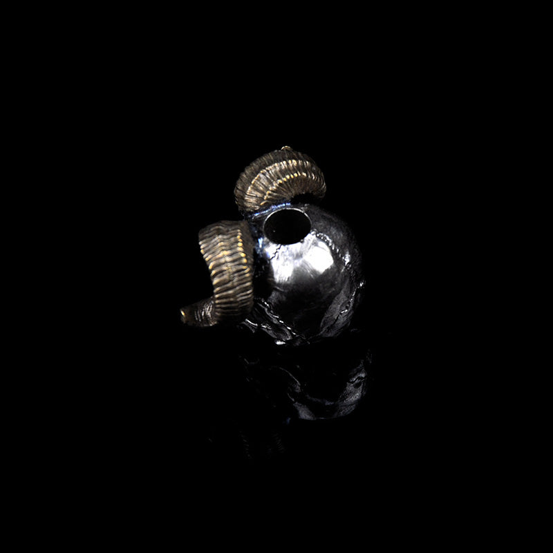 SnakeSword Skull knife beads 925 Silver Brass horn lanyard beads