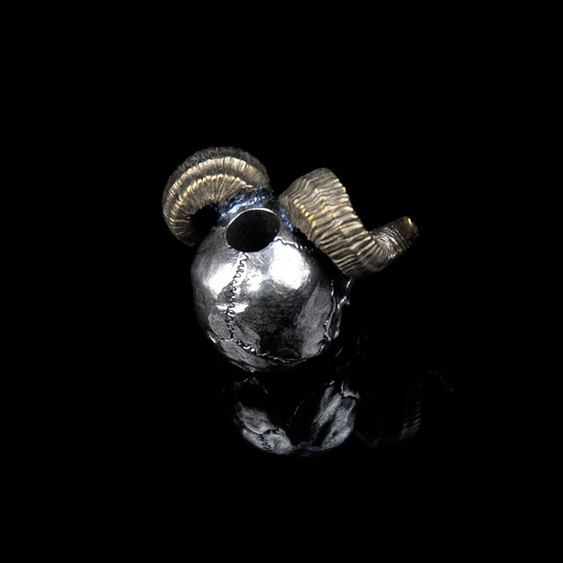 SnakeSword Skull knife beads 925 Silver Brass horn lanyard beads