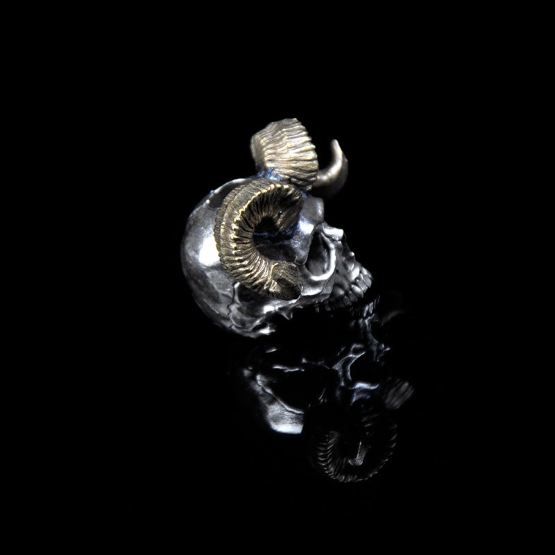 SnakeSword Skull knife beads 925 Silver Brass horn lanyard beads