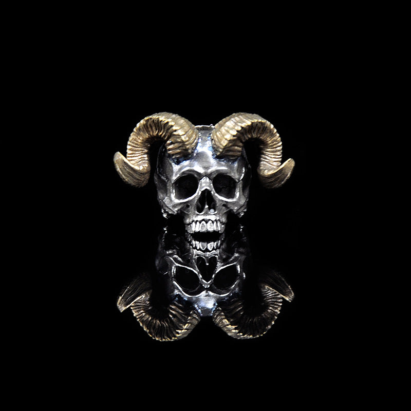 SnakeSword Skull knife beads 925 Silver Brass horn lanyard beads
