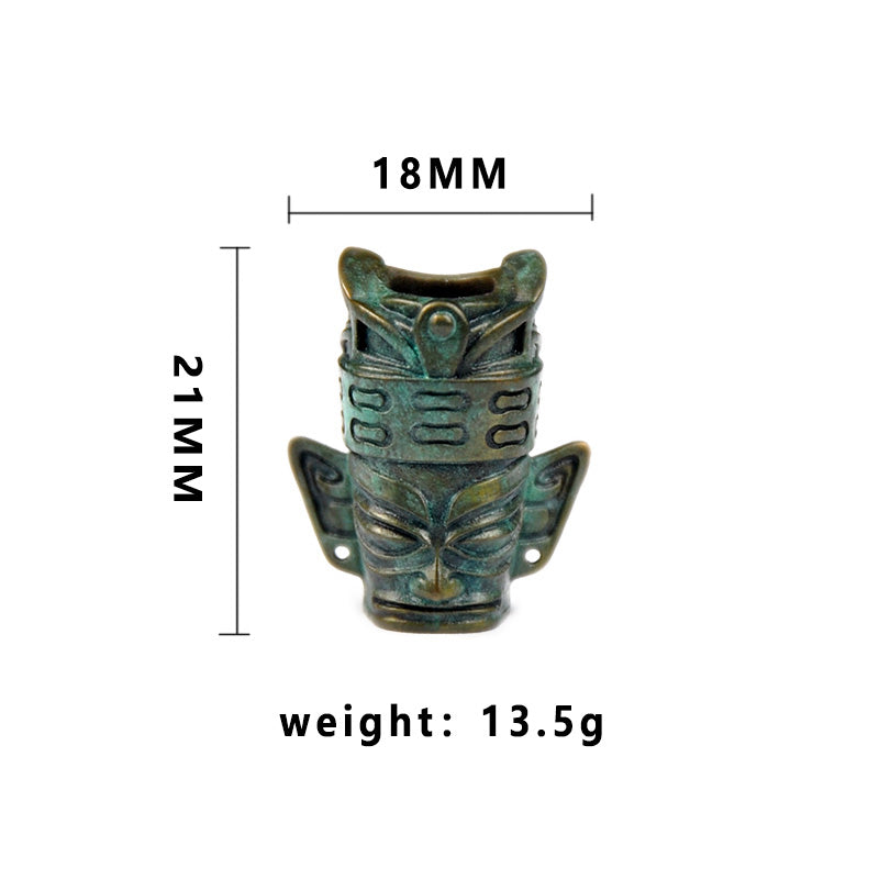 SnakeSword SanXingDui Series Brass Verdigris Beads Knife lanyard beads
