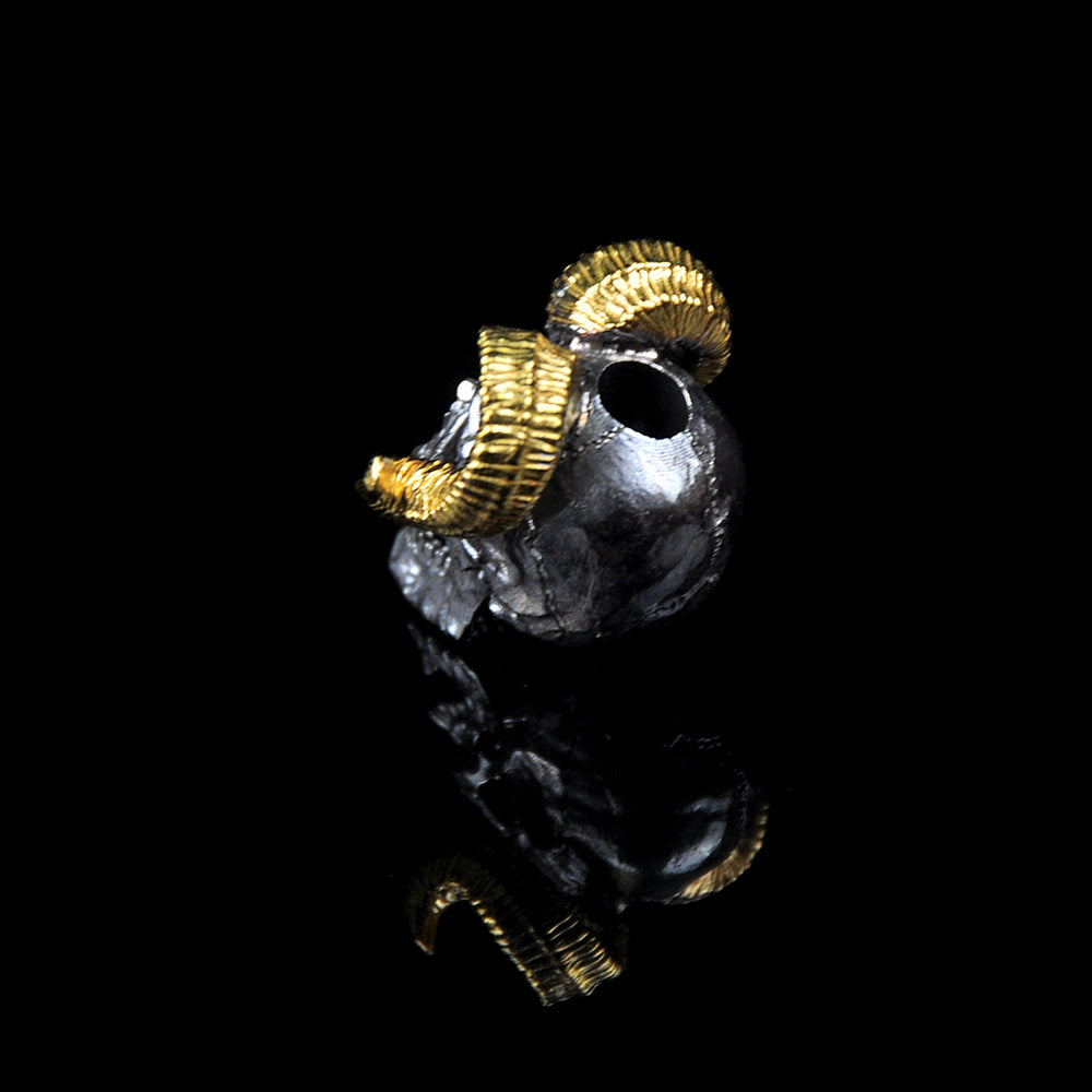 Snake Sword 925 Silver Skull 24K Gold lanyard beads Custom knife bead
