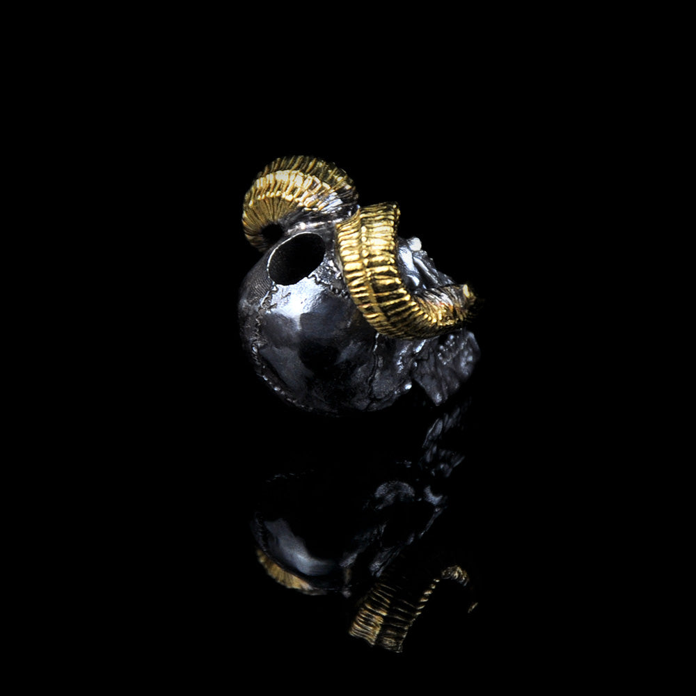 Snake Sword 925 Silver Skull 24K Gold lanyard beads Custom knife bead