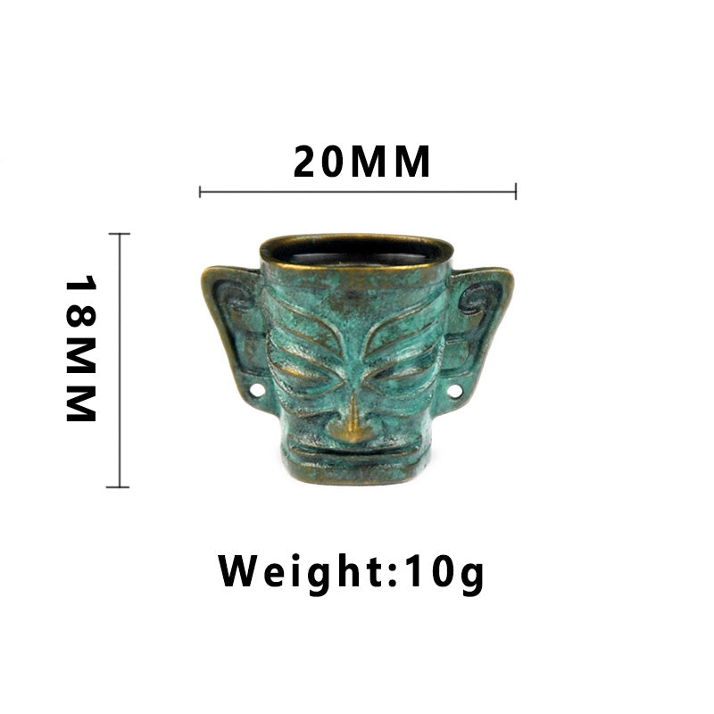 SnakeSword SanXingDui Series Brass Verdigris Beads Knife lanyard beads Portrait