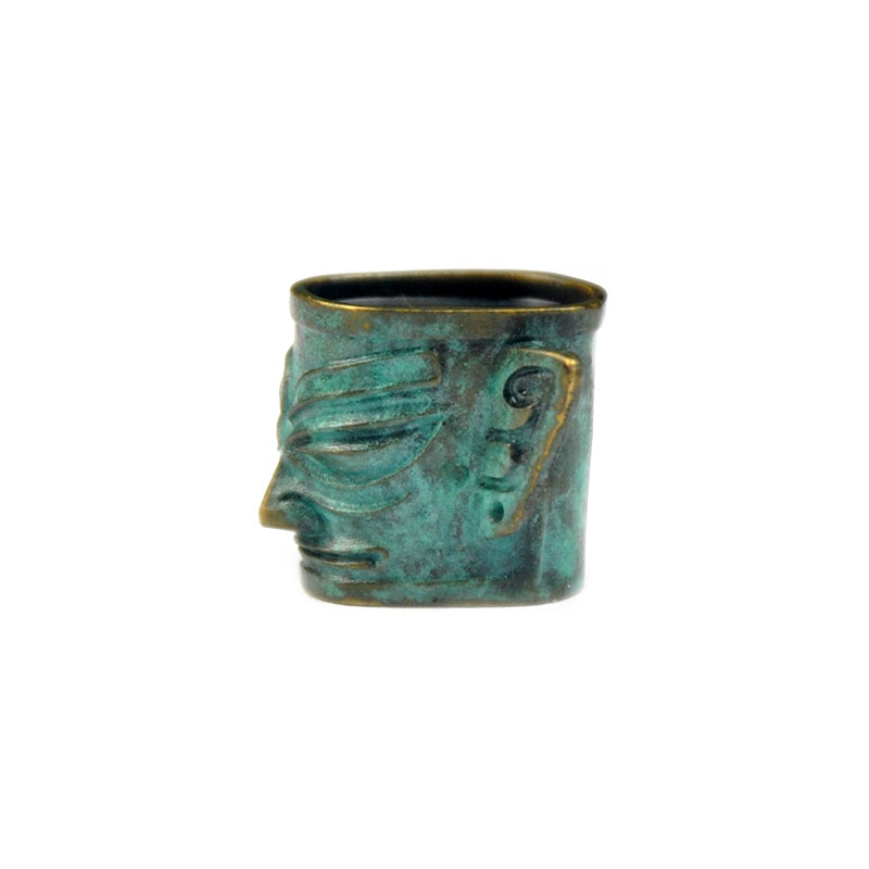 SnakeSword SanXingDui Series Brass Verdigris Beads Knife lanyard beads Portrait