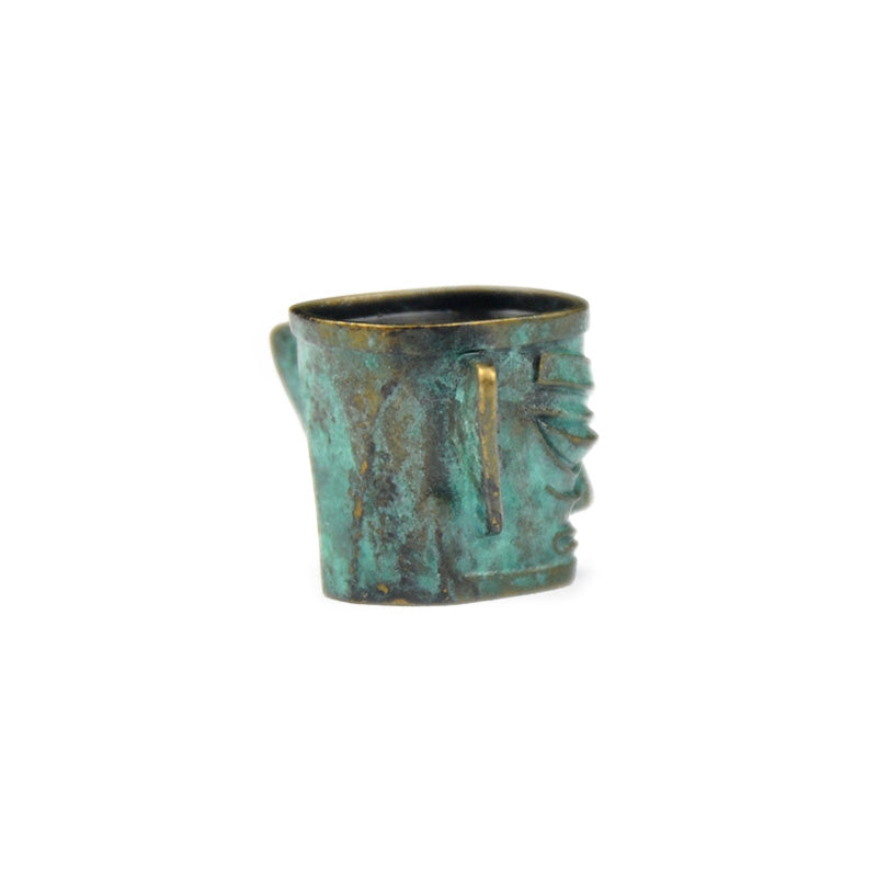 SnakeSword SanXingDui Series Brass Verdigris Beads Knife lanyard beads Portrait