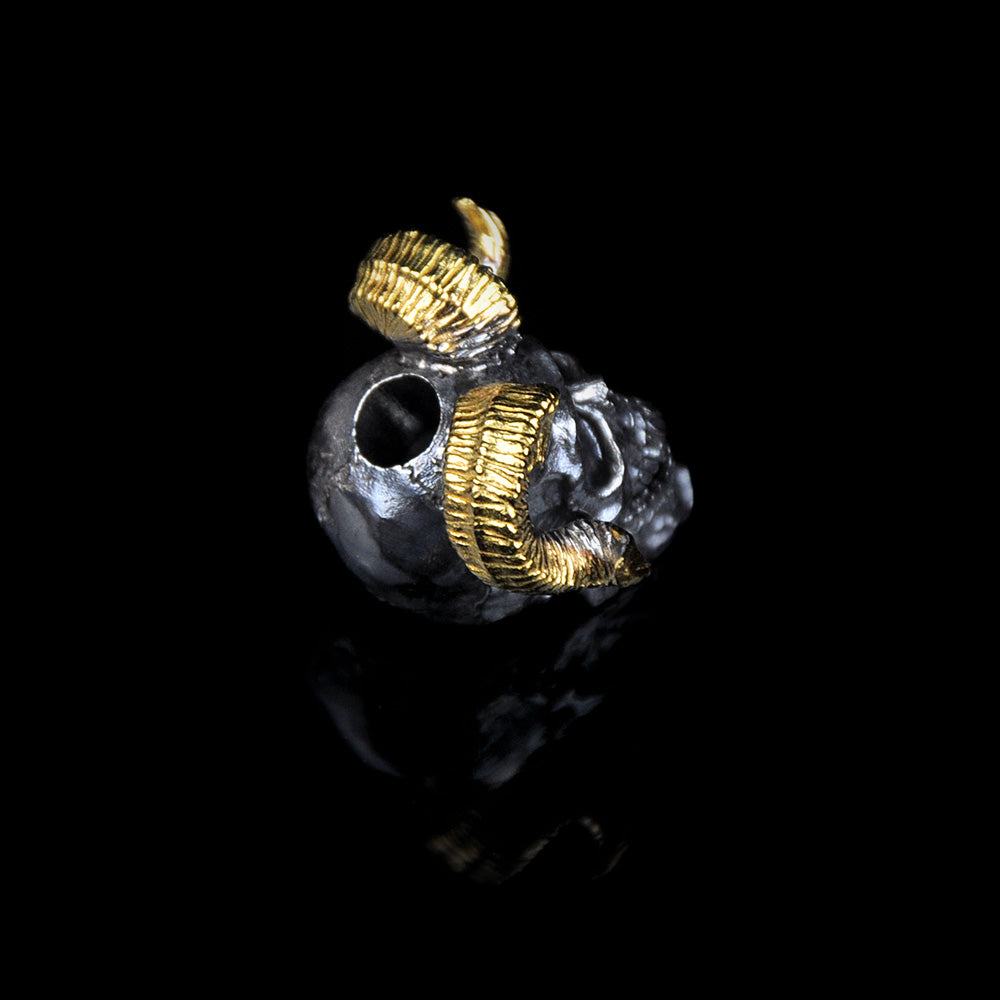 Snake Sword 925 Silver Skull 24K Gold lanyard beads Custom knife bead