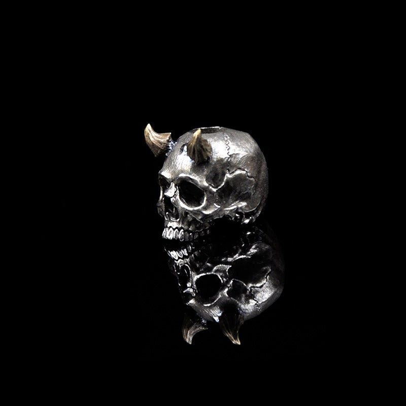 SnakeSword Skull knife beads 925 Silver Brass horn lanyard beads