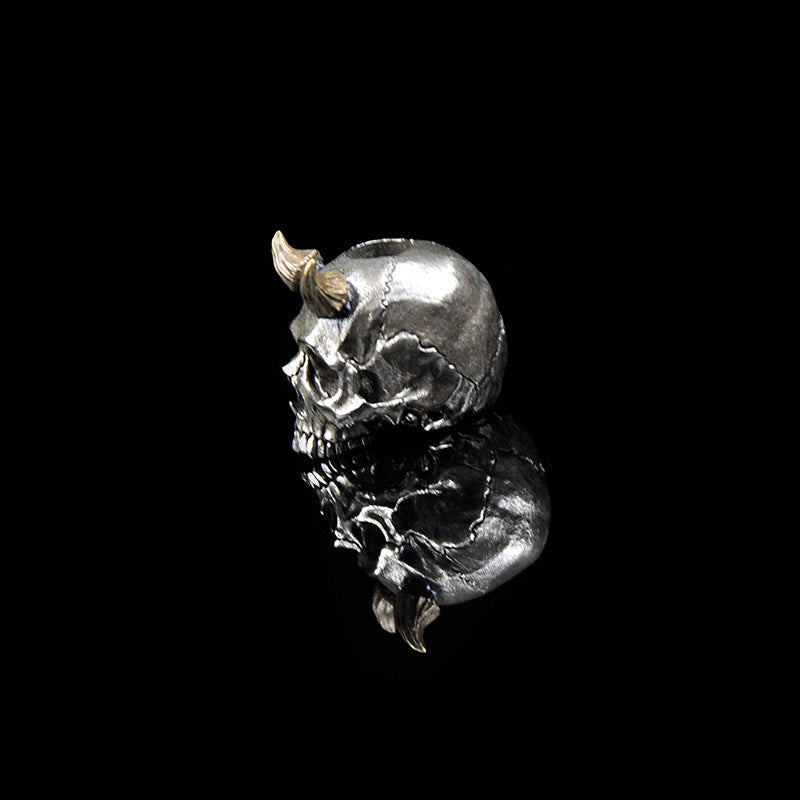 SnakeSword Skull knife beads 925 Silver Brass horn lanyard beads