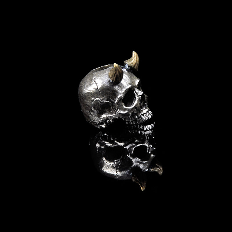 SnakeSword Skull knife beads 925 Silver Brass horn lanyard beads