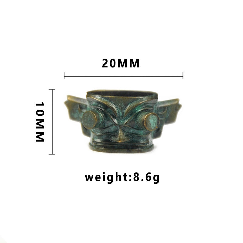 SnakeSword SanXingDui Series Brass Verdigris Beads Knife lanyard beads ZongMu Eye Mask