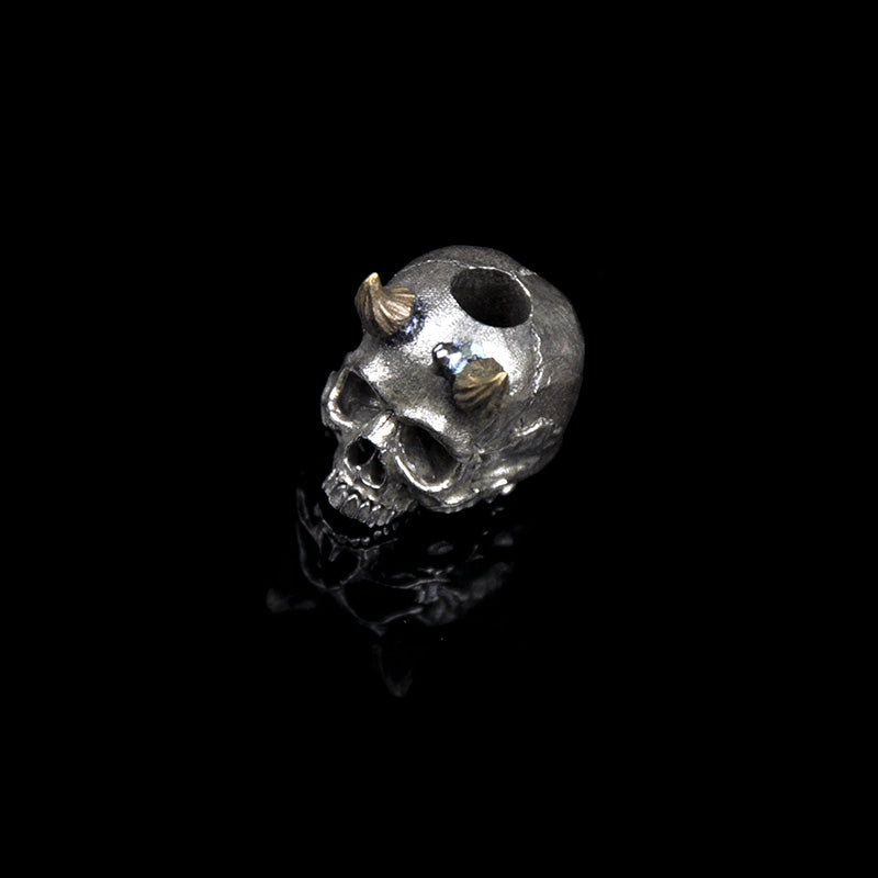 SnakeSword Skull knife beads 925 Silver Brass horn lanyard beads