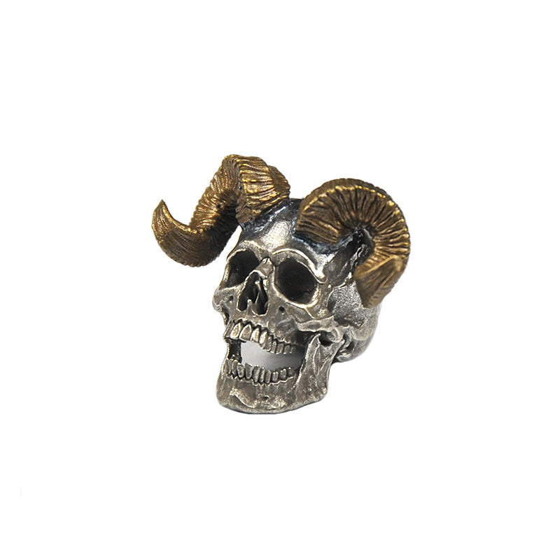 SnakeSword Skull knife beads 925 Silver Brass horn lanyard beads Including the lower jaw