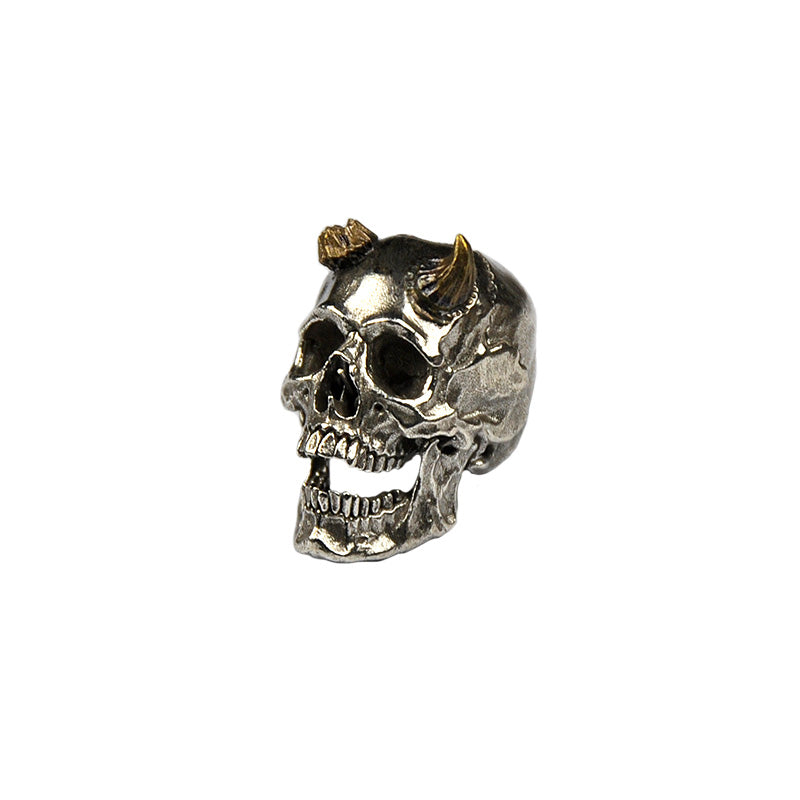 SnakeSword Skull knife beads 925 Silver Brass horn lanyard beads Including the lower jaw