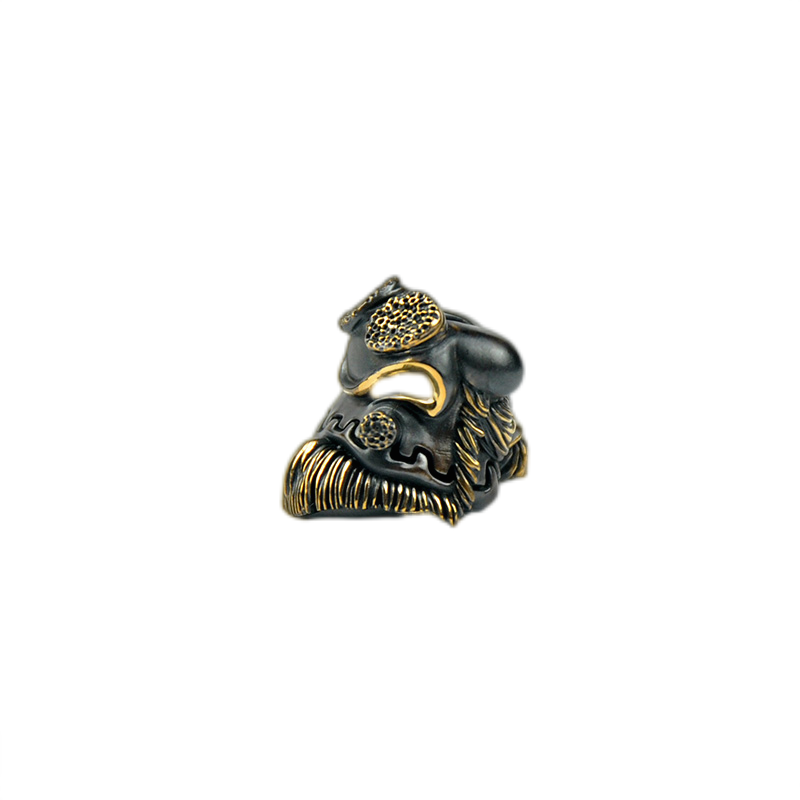 Alexander Peshkov Brass Hellboy knife bead and lanyards beads
