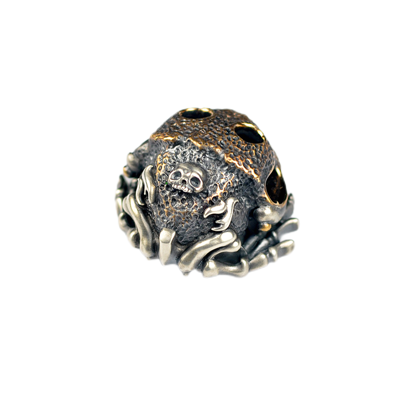 Phaseobjects Toad Don't Worry Stone Skull Textured silver Handmake Custom