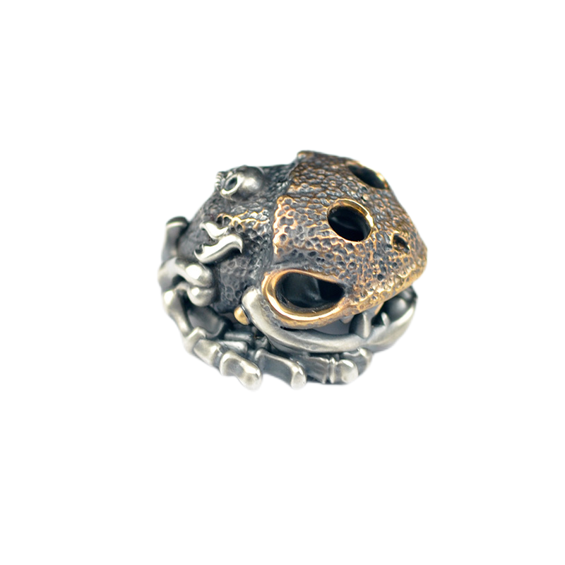 Phaseobjects Toad Don't Worry Stone Skull Textured silver Handmake Custom