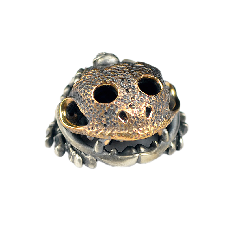 Phaseobjects Toad Don't Worry Stone Skull Textured silver Handmake Custom