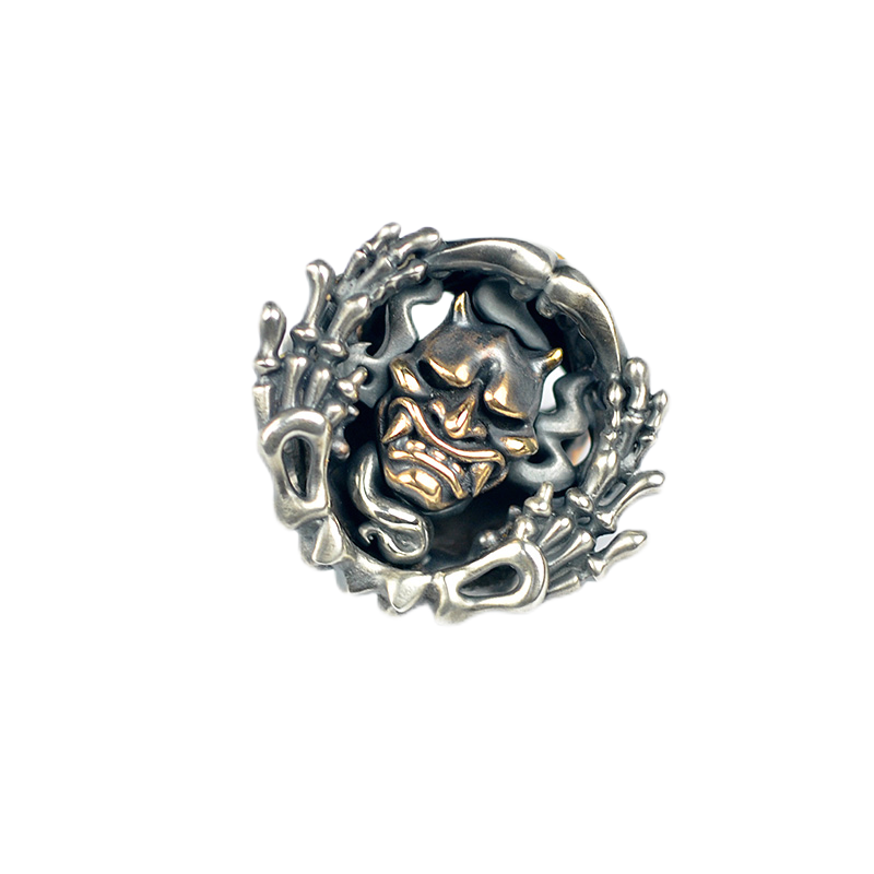 Phaseobjects Toad Don't Worry Stone Skull Textured silver Handmake Custom