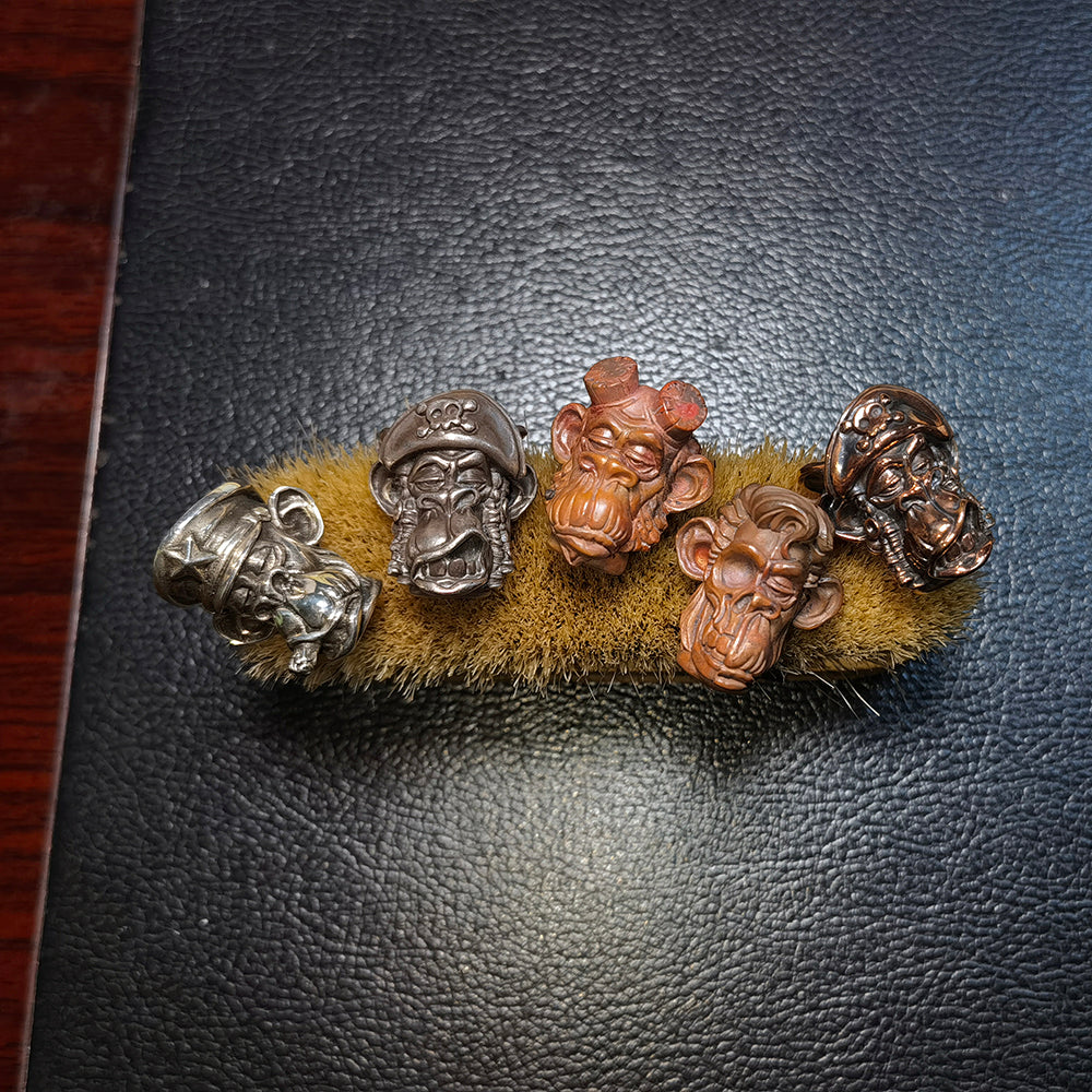 Raven Studio Funny Hell Monkey Pendant Copper EDC bead