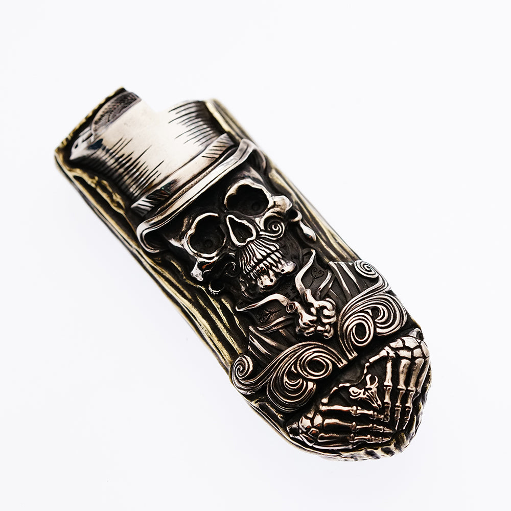 Raven Studio Original Lighter Cover Black Humor Handmade Silver Fashion Creative Gift BIC j5 Lighter