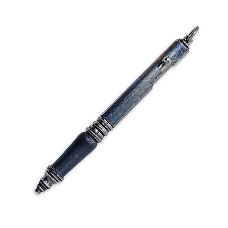Hidetoshi Nakayama Stainless Steel Blue Dye Skull Ball Point Pen